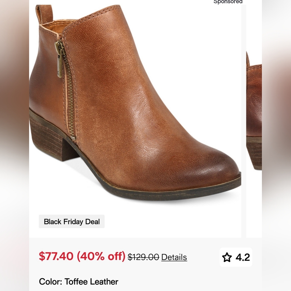 Lucky Brand's Basel Booties Toffee 7 Wide 7W